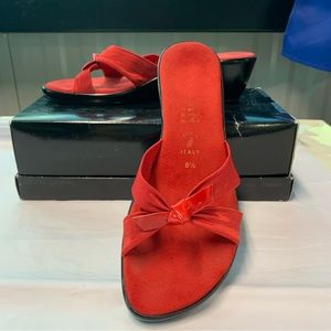 Italian Shoemakers red bow sandals